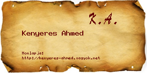 Kenyeres Ahmed névjegykártya